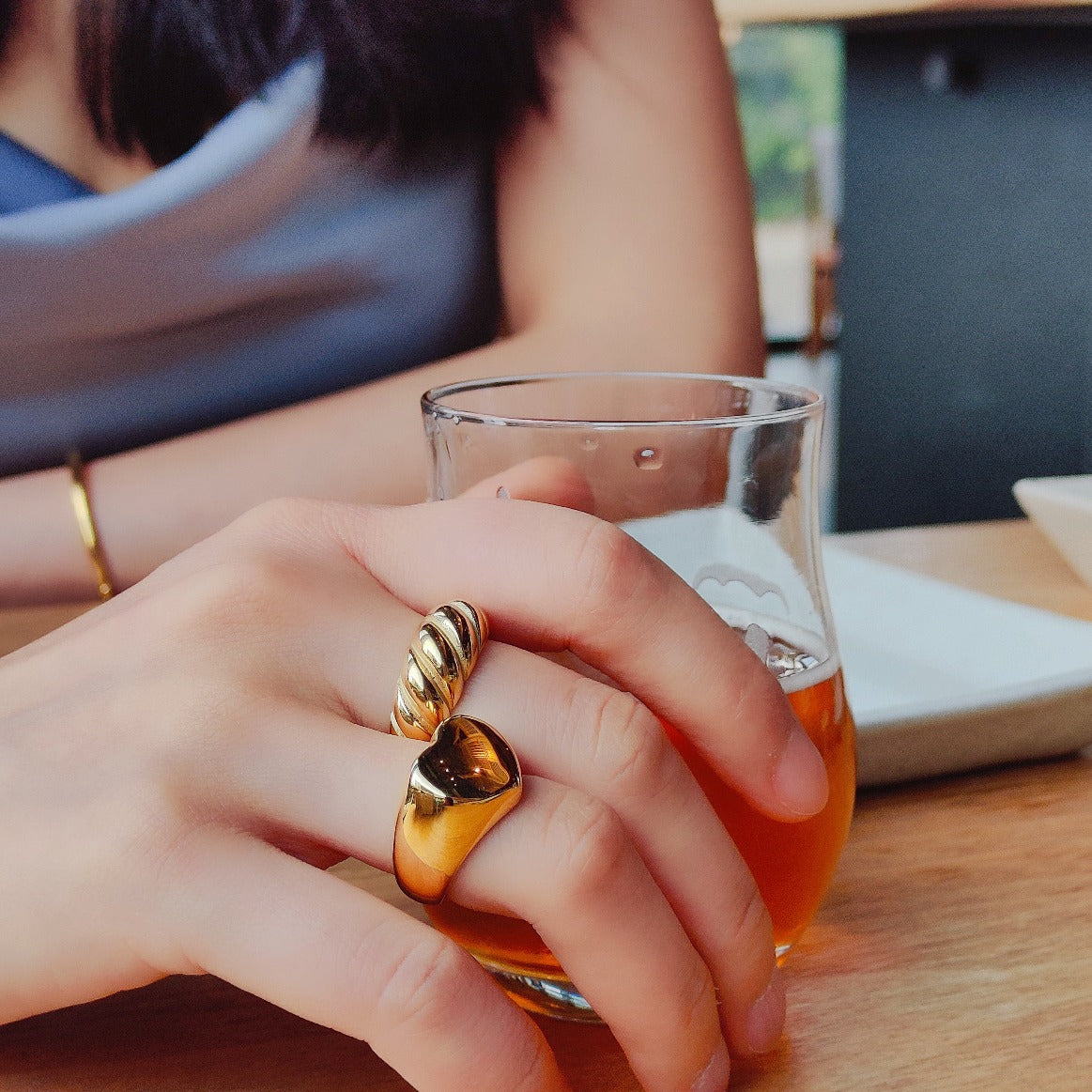 Love Heart Ring CS-R008 Chunky Gold Ring