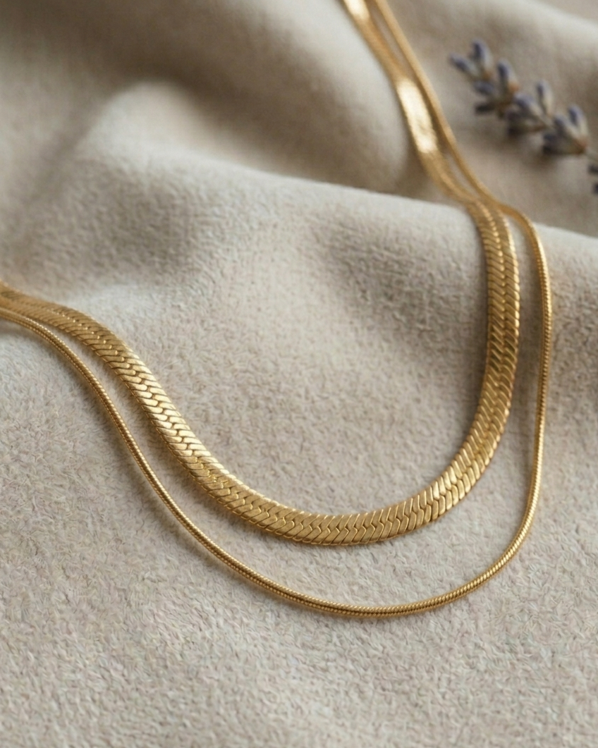 snake necklace two layers