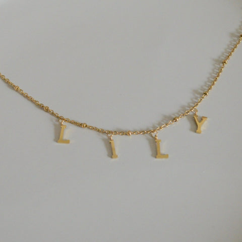 Gold Letter Necklace [Personalized Gift]